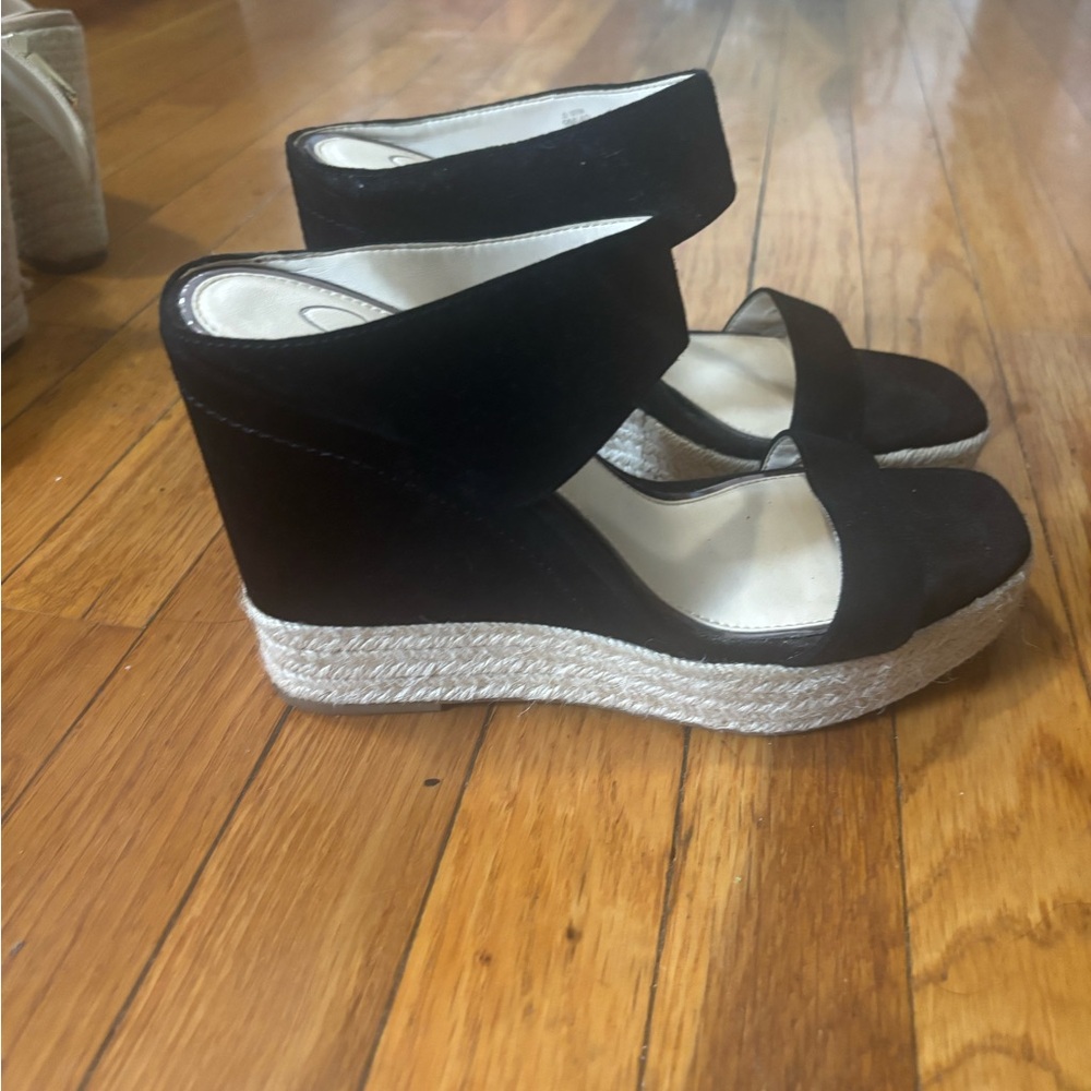 β¨ Jessica Simpson Black Wedge Sandals - Size 9 β¨ - Picture 10 of 10